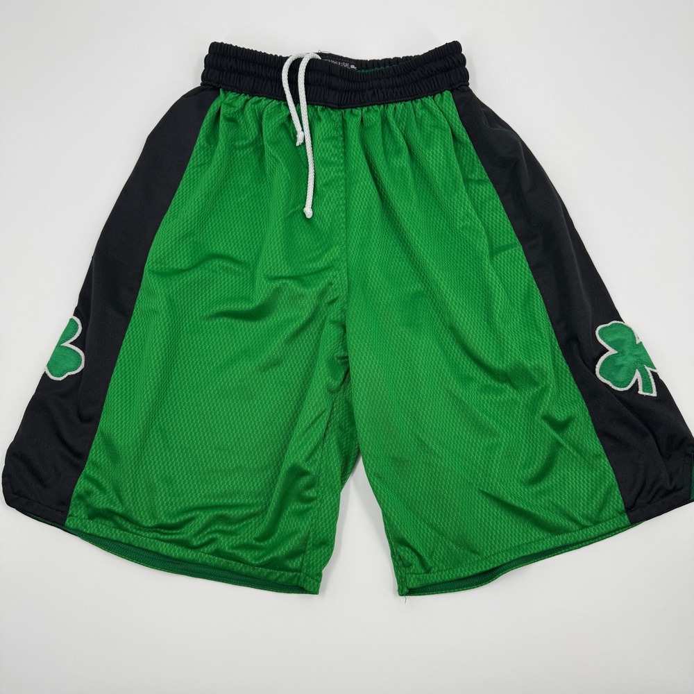 Game Time Basketball Shorts Mens Medium Green Black Shamrock Mesh Athletic